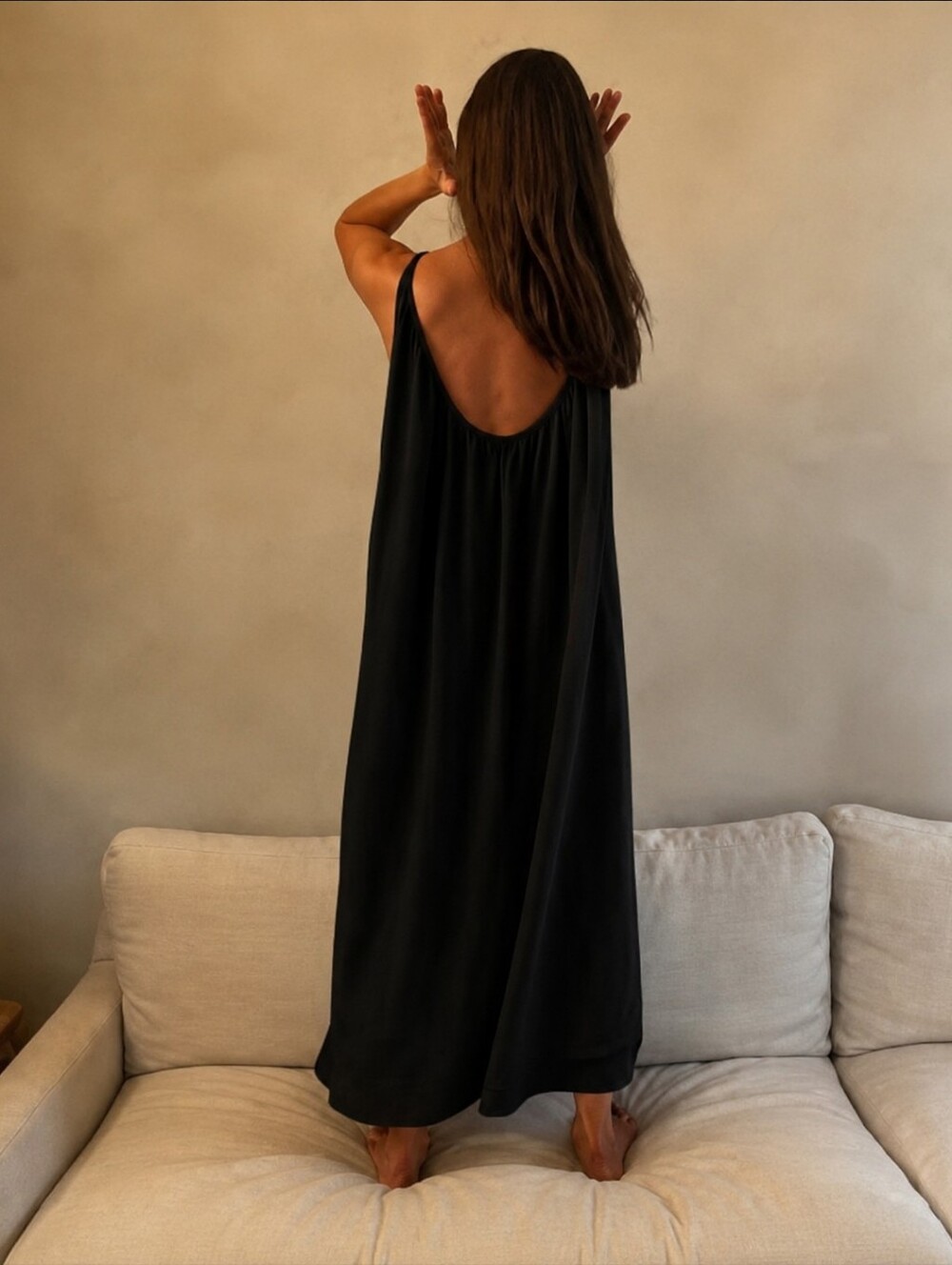 Jenni Kayne Drift Dress Black Halter Maxi Sleeveless Silk Blend  NWT - Picture 14 of 14